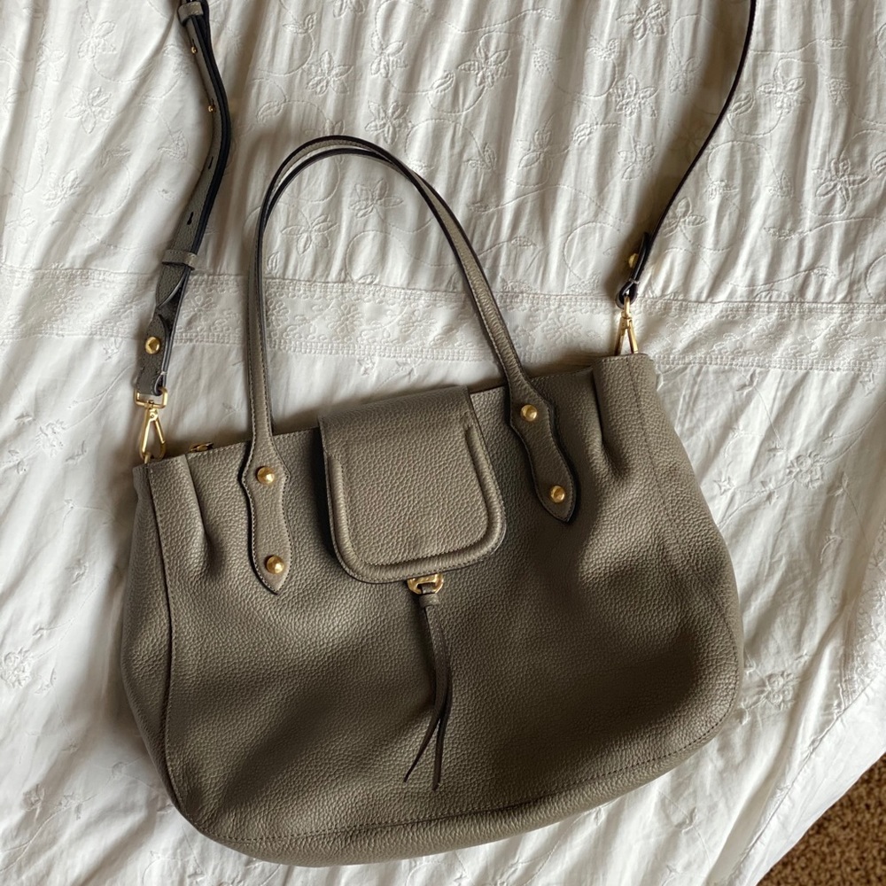 ANNABEL INGALL CAMILLA SATCHEL - TAUPE/ROSE GOLD